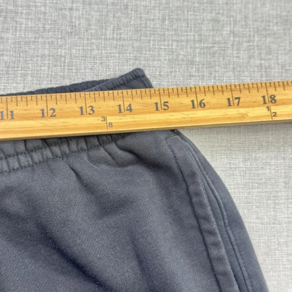 Nike Jogger Pants Mens Large Black Fleece Drawstring Pockets Ribbed Tapered